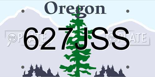 627JSS Oregon License Plate