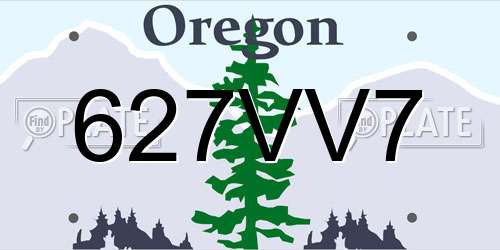 627VV7 Oregon License Plate