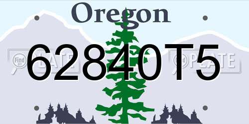 62840T5 Oregon License Plate