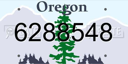 6288548 Oregon License Plate