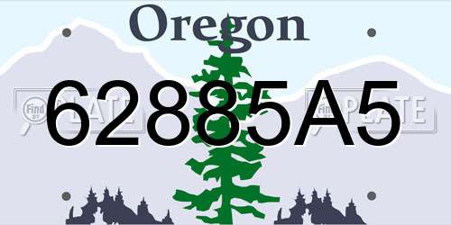 62885A5 Oregon License Plate