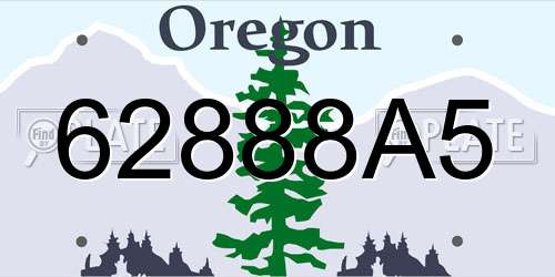 62888A5 Oregon License Plate