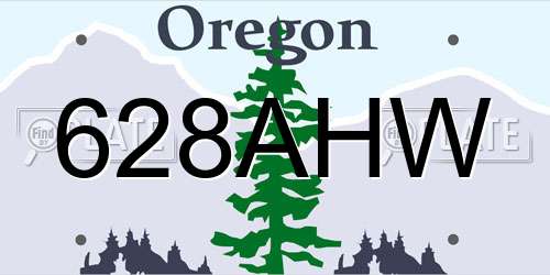 628AHW Oregon License Plate