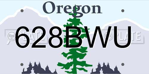 628BWU Oregon License Plate