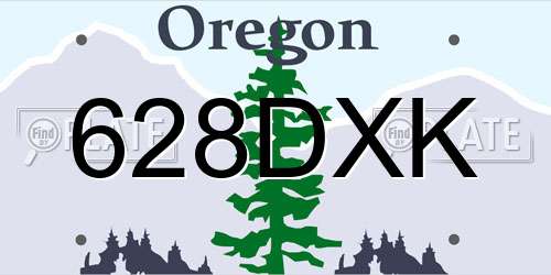 628DXK Oregon License Plate