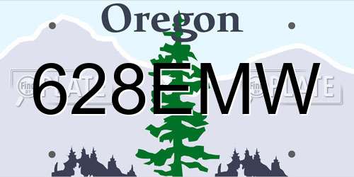 628EMW Oregon License Plate