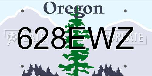 628EWZ Oregon License Plate