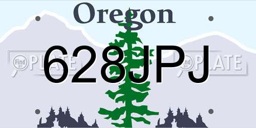 628JPJ Oregon License Plate