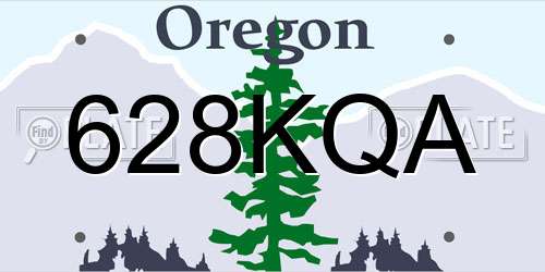 628KQA Oregon License Plate