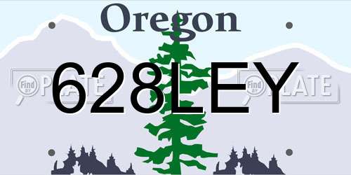 628LEY Oregon License Plate