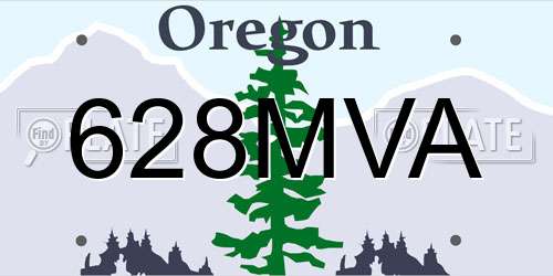 628MVA Oregon License Plate