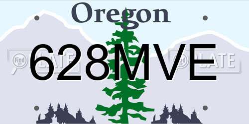 628MVE Oregon License Plate