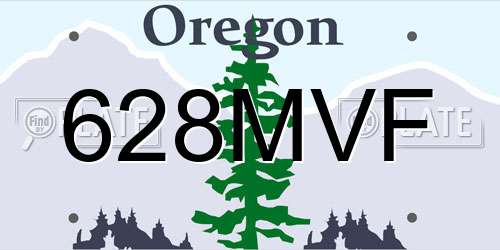 628MVF Oregon License Plate