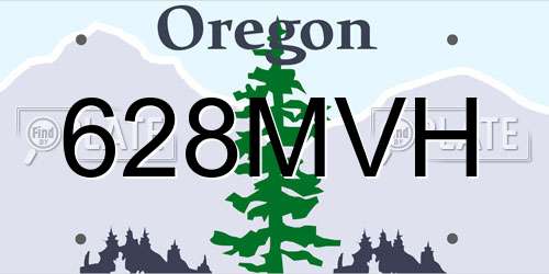 628MVH Oregon License Plate