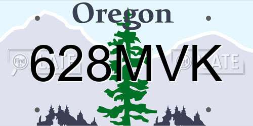 628MVK Oregon License Plate