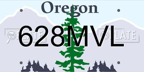 628MVL Oregon License Plate