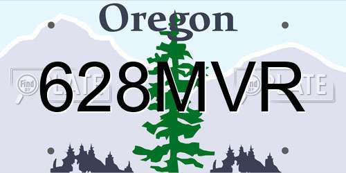628MVR Oregon License Plate