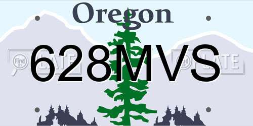 628MVS Oregon License Plate