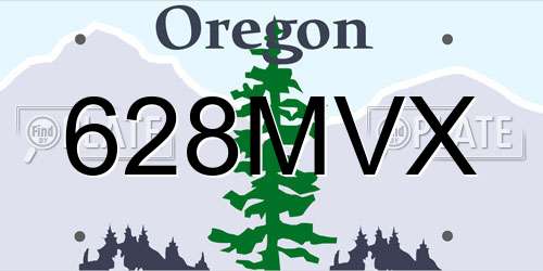 628MVX Oregon License Plate