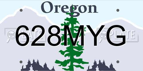 628MYG Oregon License Plate