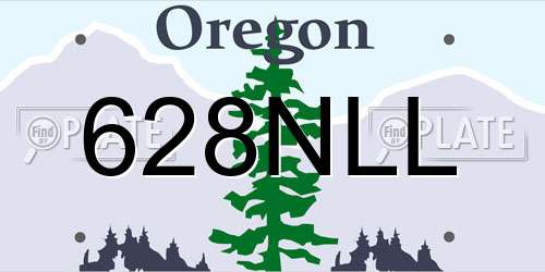 628NLL Oregon License Plate