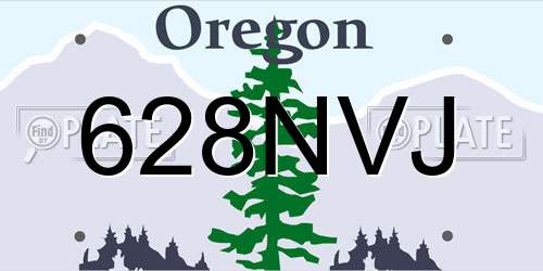 628NVJ Oregon License Plate