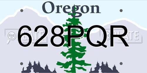 628PQR Oregon License Plate