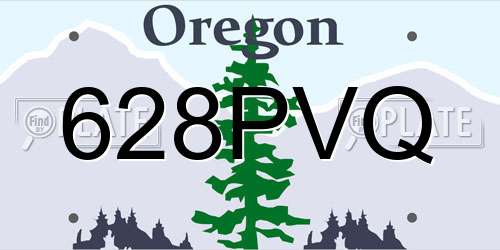 628PVQ Oregon License Plate