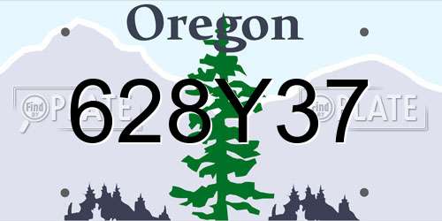 628Y37 Oregon License Plate
