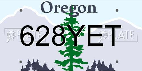 628YET Oregon License Plate