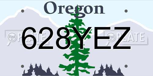 628YEZ Oregon License Plate
