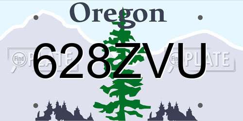 628ZVU Oregon License Plate