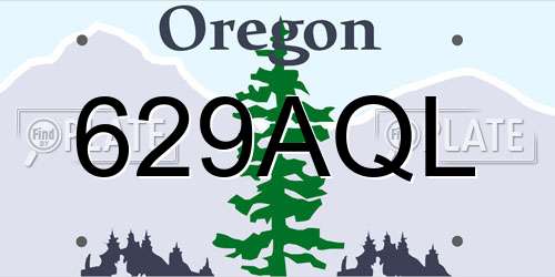 629AQL Oregon License Plate