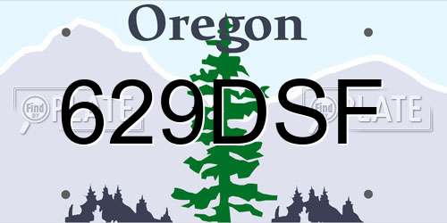 629DSF Oregon License Plate