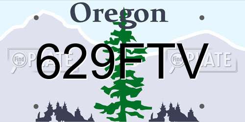 629FTV Oregon License Plate