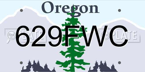 629FWC Oregon License Plate
