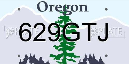 629GTJ Oregon License Plate