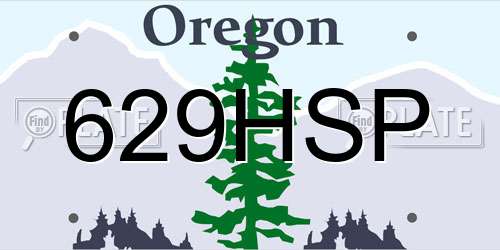 629HSP Oregon License Plate