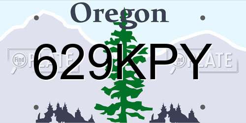 629KPY Oregon License Plate