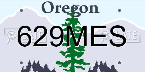 629MES Oregon License Plate