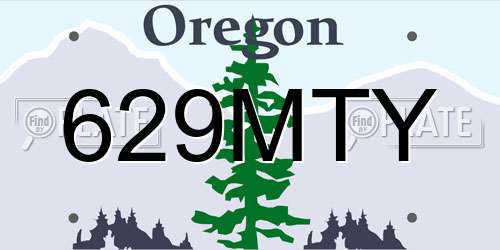 629MTY Oregon License Plate