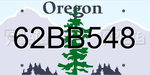 62BB548 Oregon License Plate