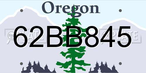 62BB845 Oregon License Plate