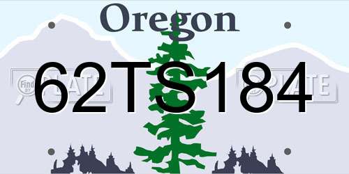 62TS184 Oregon License Plate