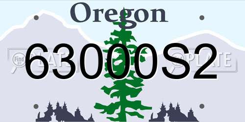 63000S2 Oregon License Plate