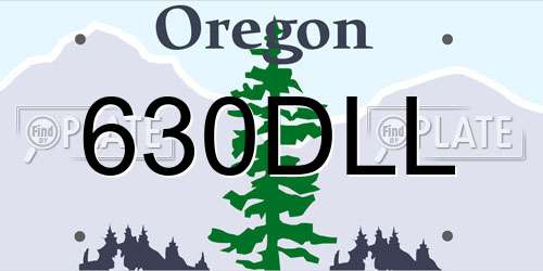 630DLL Oregon License Plate