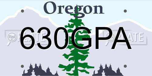 630GPA Oregon License Plate