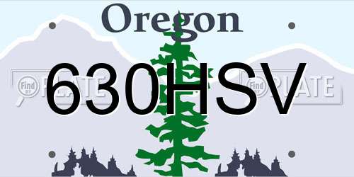 630HSV Oregon License Plate