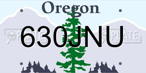 630JNU Oregon License Plate