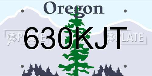 630KJT Oregon License Plate